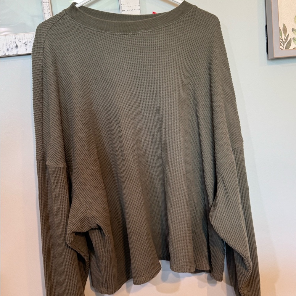 Women’s Abercrombie Waffle Olive Sweater